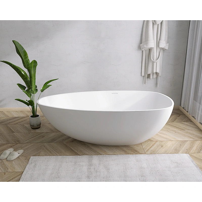 Solid surfaced freestanding bathtub